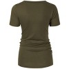 Clearlove Maternity Tunic Tops Maternity Shirt Side Button and Ruched Maternity Tunic Tops Maternity Short Sleeve T-Shirts - 3 of 4