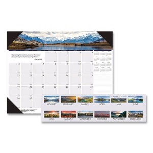 Earthscapes Recycled Monthly Desk Pad Calendar, Mountains of the World Photos, 22 x 17, Black Corners,12-Month(Jan-Dec): 2026 - 1 of 4
