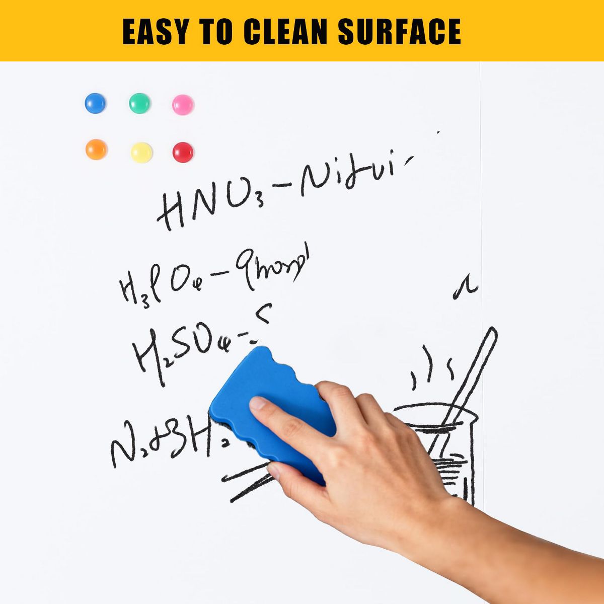 Magnetic Whiteboard 60x40 Inch - Large Dry Erase Board for Wall with Aluminum Frame & Deep Pen Tray - Smooth Writing Surface for Office, Classroom - thumbnail 4