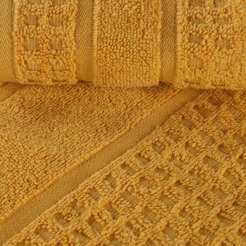 Zero Twist Cotton Waffle Honeycomb Medium Weight 8 Piece Bathroom Towel Set by Blue Nile Mills, 5 of 10