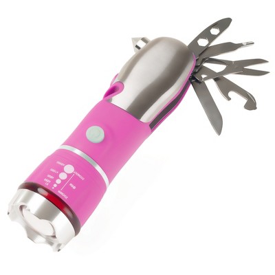 Fleming Supply Multi-tool LED Flashlight With Glass Breaker and Seatbelt Cutter - Pink