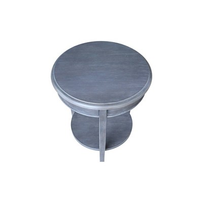 Cambria Heather Gray Round Solid Parawood End Table