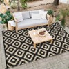 Outdoor Rug Waterproof Plastic Straw Rug Reversible Rug for Patios Decks Porch Camper Balcony Backyard - 3 of 4