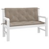 vidaXL Garden Bench Cushions 2 pcs - Taupe 47.2"x19.7"x2.8" Waterproof Oxford Fabric for Outdoor Patio/Living Room - 3 of 4