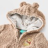 Baby Disney Winnie The Pooh Cozy Hooded Pram Bodysuit - Brown - 3 of 4