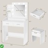 Makeup Vanity Desk w/Mirror and Lights Wood Vanity Table w/ Drawers Open Shelves Charging Station - 4 of 4