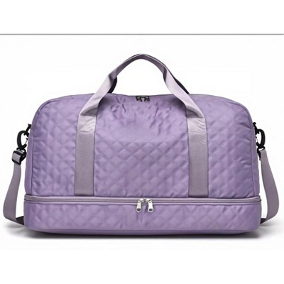 MaseiKar Three-dimensional Diamond Patterned Small Square Tote, Crossbody bag with Dry Wet Separation & Double-sided Pockets,