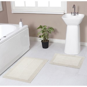 Home Weavers Luxury Collection 100% Cotton Tufted Bathroom Rug Set, Non-Slip Latex Bath Rug Set - 1 of 4