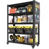 NicBex 72/78"H 5 Tier Metal Garage Shelving,Heavy Duty Storage Shelves with Pegboard and Wheel,Adjustabl Shelving Unit for Warehouses,Kitchens,Black - 2 of 4