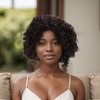 Unique Bargains Medium Wave Curly Short Hair Wig 13x4x1in 150 Real Human Hair 4~6in Black 1 Pc - 2 of 4
