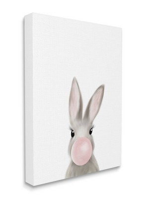Stupell Industries Bunny with Pink Bubble Gum Forest Animal