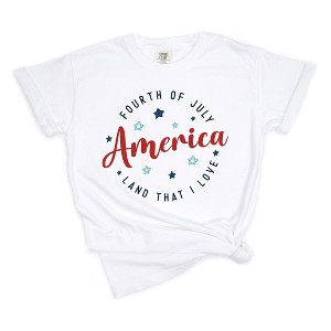 Simply Sage Market Women's Land That I Love Colorful Short Sleeve Garment Dyed Tee - 1 of 2