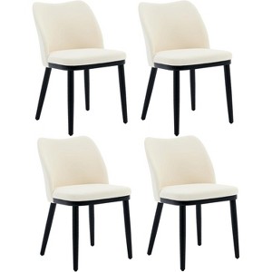 Velvet Upholstered Dining Chairs Set, Modern Kitchen Side Chairs with Padded Seat, Back and Wooden Legs for Dining Room, Kitchen, Restaurant - 1 of 4