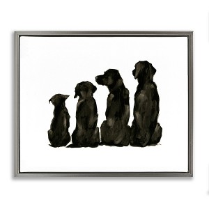 Stupell Industries Family Pet Silhouette Design Floating Frame Canvas Art, Gray, 21" x 17" - 1 of 4