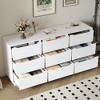 QingMoon 9 Drawer Dresser, Deep Drawer Dresser, Wood Chest of Drawer with Cut-Out Handle, Storage Organizer Furniture for Living Room,Hallway (White) - 2 of 4