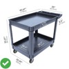 2 Tier 500-lb Utility Service PP Cart Heavy Duty Carts w/ Wheels for Warehouse/Garage/Cleaning/Manufacturing - 4 of 4