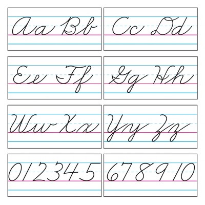 TREND Basic Alphabet Zaner-Bloser Cursive Bulletin Board Set