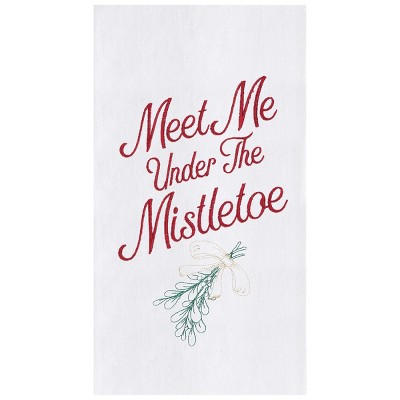 C&F Home Under the Mistletoe Embroidered Flour Sack Kitchen Towel