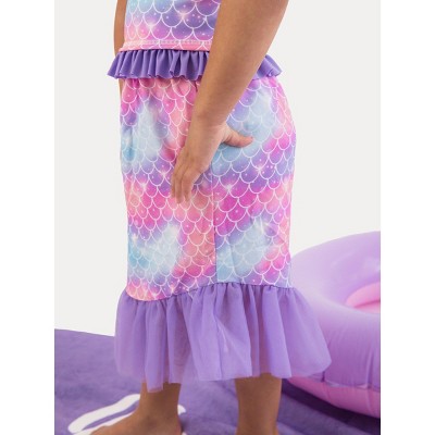RuffleButts Girls Mermaid Tail Skirt Cover-Up - Mermaid Tale, 4T/5 — фото 5