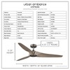 Urban Ambiance Luxury Modern Ceiling Fan 11.25''H x 60''W,  Midnight Black Finish,  Townsville Collection, UHP9282 - 3 of 4