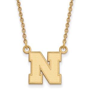 Black Bow Jewelry 10k Yellow Gold Nebraska Cornhuskers NCAA Necklace 18 Inch - 1 of 4
