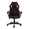 Elama High Back Adjustable Faux Leather Office Chair in Black and Red Trim - 4 of 4