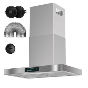 Tylza 30 in. 900CFM Smart Convertible Ductless Wall Mount Range Hood in Stainless Steel - 1 of 4