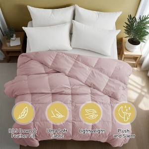 Peace Nest White Goose Down Comforter - Ultra Soft  Noiseless 360 Thread Count Fabric, Lightweight & Medium Weight for All Season - 1 of 4