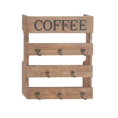 Farmhouse Wood Rectangle Wall Hook Brown - Olivia & May