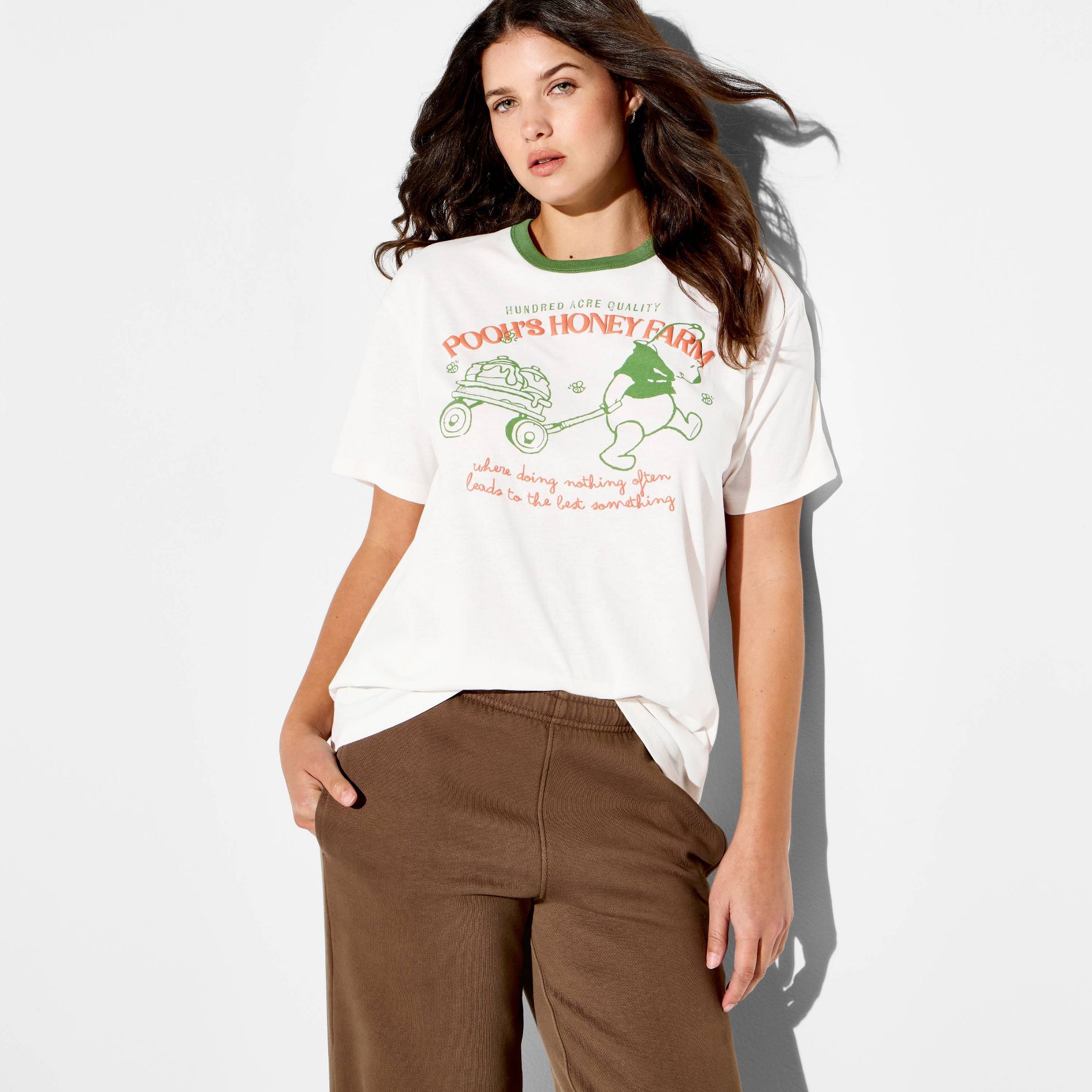 Women's Winnie The Pooh Honey Farm Oversized Short Sleeve Graphic T-Shirt - White