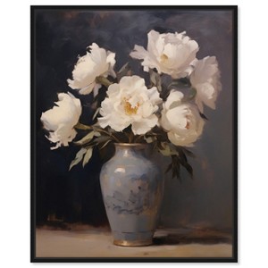 Art Remedy Flowers in Porcelain Vase Classical vintage floral vase wall art Framed - 1 of 4
