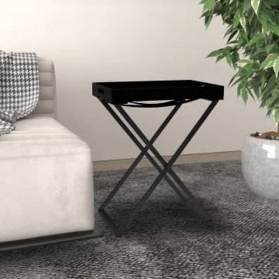 vidaXL Folding Table Black 18.9 in.x13.4 in.x24 in. MDF