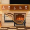 ZAFRO Freestanding Electric Fireplace Stove with Realistic Flame, 5100 BTU Electric Fireplace Heater with Retro Design, 1000W/1500W - 3 of 4