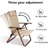 SKONYON Adjustable Folding Lounge Chair with Wood Grain Armrests – 3 Reclining Positions, Portable for Patio, Camping & Beach - 2 of 4