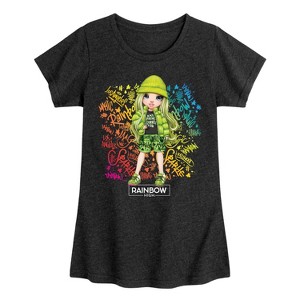 Girls' - Rainbow High - Jade Hunter Graffiti Fitted Short Sleeve Graphic T-Shirt - 1 of 4