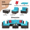 Celebalcony 6 Piece Patio Conversation Set All Weather Wicker Rattan Patio Sofa Outdoor Sectional Seating Group With Cushions  Blue - 3 of 4