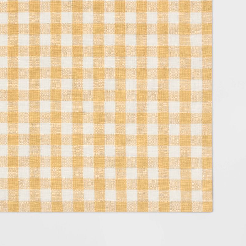 Cotton Gingham Tablecloth Yellow - Threshold™, 3 of 4