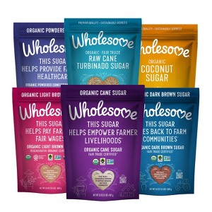 WHOLESOME ULTIMATE SUGAR PACK: CANE, LIGHT & DARK BROWN, CONFECTIONERS, COCONUT AND RAW TURBINADO - 1 of 4