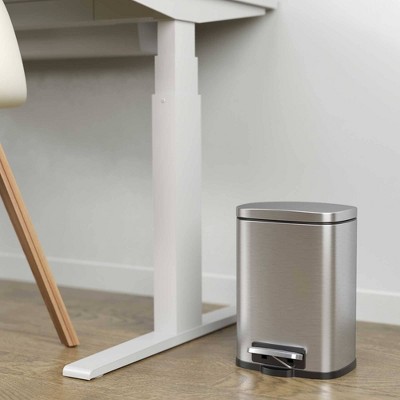 1.3 Gallon Silver Stainless Steel Step Trash Can