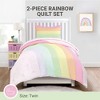 Tadpoles 2-Piece Rainbow Quilt Set | 1 Twin Bed Size Quilt & 1 Standard Sham | Made of 100% Micro-denier Polyester Fiber - 2 of 4