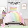 Tadpoles 2-Piece Rainbow Quilt Set | 1 Twin Bed Size Quilt & 1 Standard Sham | Made of 100% Micro-denier Polyester Fiber - image 2 of 4