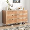 ORRD 6 Drawer Double Dresser for Bedroom, Modern Storage Chest with Handwoven Doors, Wide Top Dresser for Living Room, Entryway - 4 of 4