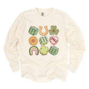 Simply Sage Market St. Patrick's Charm Chart Garment Dyed Long Sleeve - XL - Ivory - 1 of 4