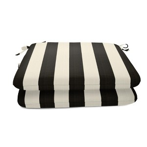 Casual Cushion Stripe Sunbrella Fabric 2-Piece Indoor/Outdoor Seat Pad Cushion - 1 of 4