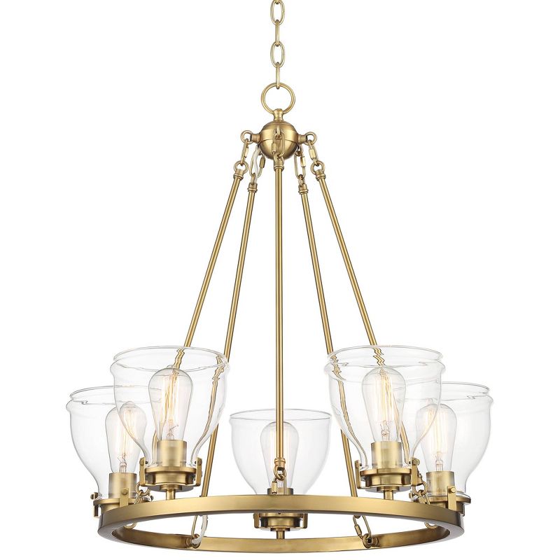 Possini Euro Design Soft Gold Ring Pendant Chandelier 24 1/2" Wide Modern Clear Glass Shade 5-Light Fixture for Dining Room House, 1 of 10