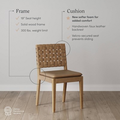 Cohen Light Brown Faux Leather and Wood Dining Chair Set
