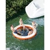 Orange 8x10 FT Inflatable Floating Dock, Hexagon Island w/ Mesh Hammock, Non-Slip Deck, Rope Ladder for Lake/Beach/Boats - 2 of 4