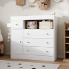 Famapy White Baby Changing Table with Safe Changing Station,Drawers,Cabinet,Towel Rack,Storage Dresser,Diapering Station for Nursery,End Table - 4 of 4