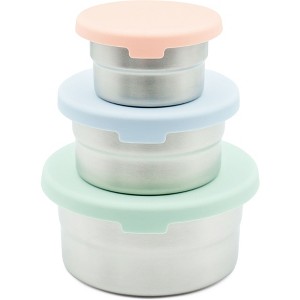 WeeSprout Stainless Steel Food Storage Containers, Leakproof Silicone Lids, BPA-Free - Set of 3 (4oz, 8 oz, 12 oz) - 1 of 4