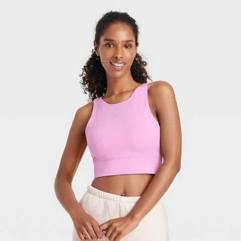 Women s High Neck Longline Bra Joylab Pink L Target
